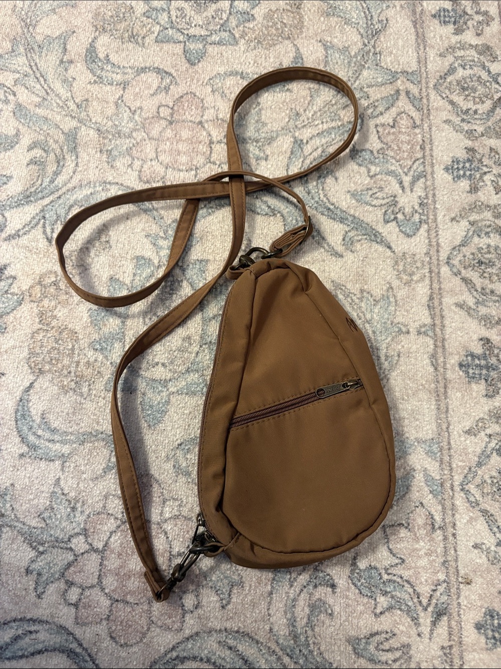 Ameribag Healthy Back Bag Brown Nylon Mini Sling Bag - Picture 2 of 5